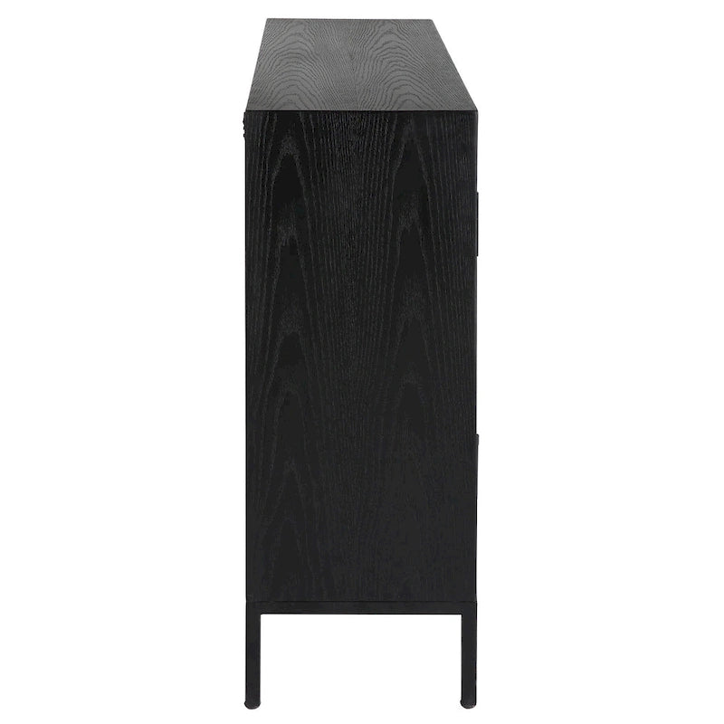Dark Oak 2-Door Cabinet - 40.25" with Gold Pulls