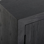 Dark Oak 2-Door Cabinet - 40.25" with Gold Pulls