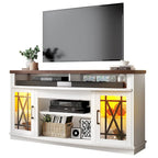 Moasis 59-inch Highboy 2-Door LED Lights TV Stand for TVs up to 70 Inches