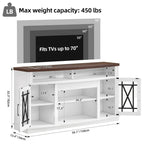 Moasis 59-inch Highboy 2-Door LED Lights TV Stand for TVs up to 70 Inches