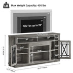 Moasis 59-inch Highboy 2-Door LED Lights TV Stand for TVs up to 70 Inches