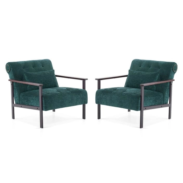 MCombo set of 2 Modern Accent, Ergonomics Lounge Chair for Living Room, Chenille, HQ417