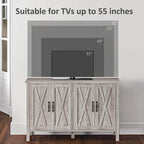 HOMCOM Buffet Cabinet, 47 Sideboard with 4 Barn Doors and 2 Adjustable Shelves, Farmhouse Coffee Bar Cabinet
