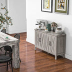 HOMCOM Buffet Cabinet, 47 Sideboard with 4 Barn Doors and 2 Adjustable Shelves, Farmhouse Coffee Bar Cabinet