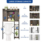 Moasis 61 Tall Over The Toilet Storage Cabinet Rack with Farmhouse Sliding Door and Metal Base