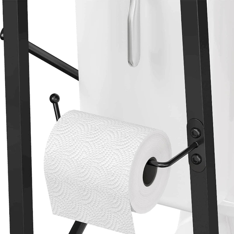 Moasis 61 Tall Over The Toilet Storage Cabinet Rack with Farmhouse Sliding Door and Metal Base