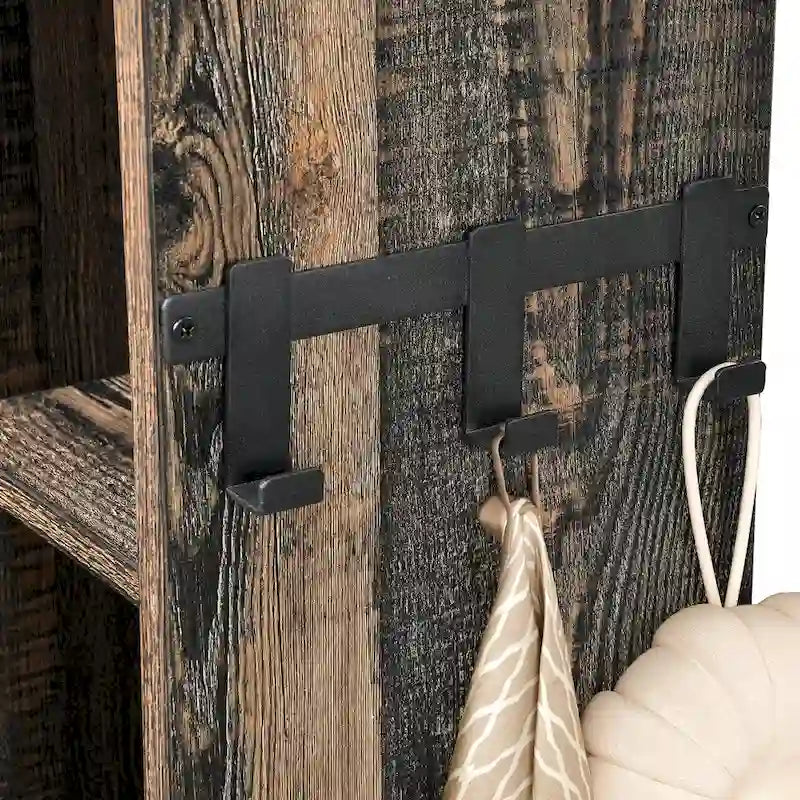 Moasis 61 Tall Over The Toilet Storage Cabinet Rack with Farmhouse Sliding Door and Metal Base