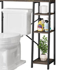 Moasis 61 Tall Over The Toilet Storage Cabinet Rack with Farmhouse Sliding Door and Metal Base