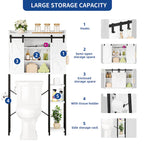 Moasis 61 Tall Over The Toilet Storage Cabinet Rack with Farmhouse Sliding Door and Metal Base