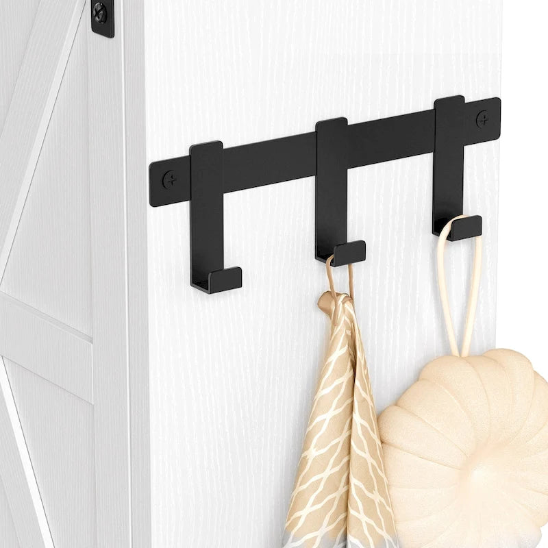 Moasis 61 Tall Over The Toilet Storage Cabinet Rack with Farmhouse Sliding Door and Metal Base