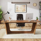 70.87-Inch Executive Desk, Wood Computer Desk for Home Office, Workstation Business Furniture