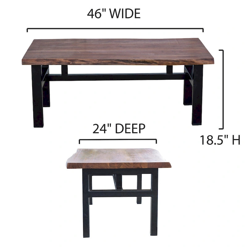 Acacia Live Edge Trestle Coffee Table