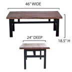 Acacia Live Edge Trestle Coffee Table