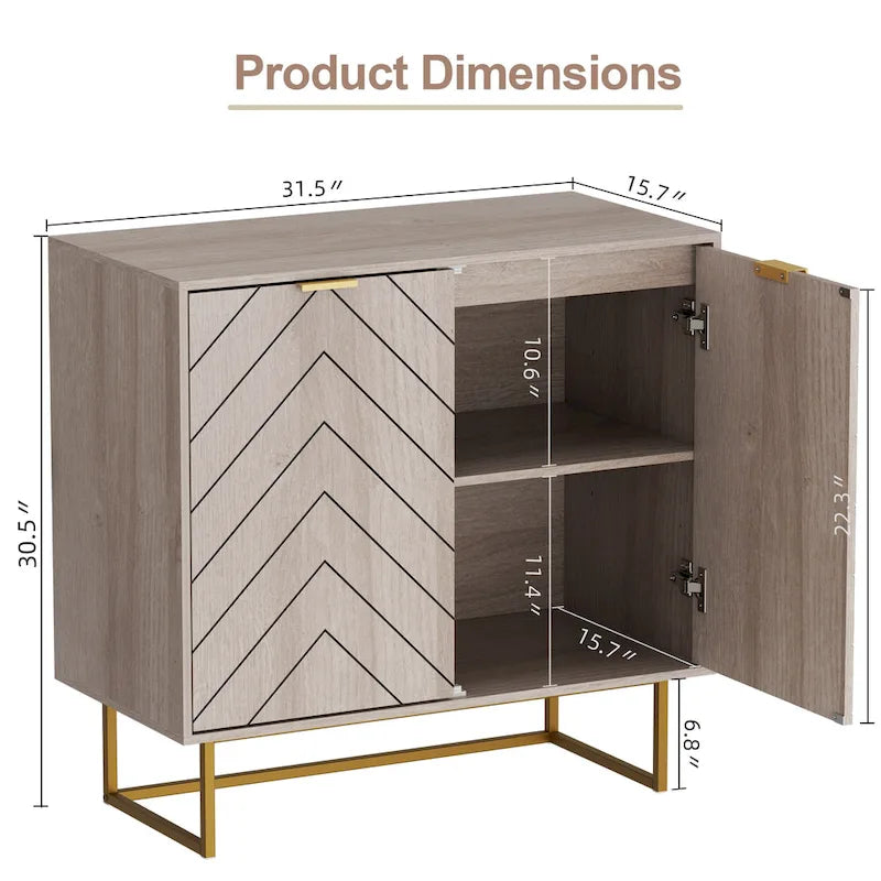 Sideboard Buffet Cabinet with Storage Adjustable Shelf Cabinet for Living Room, Kitchen