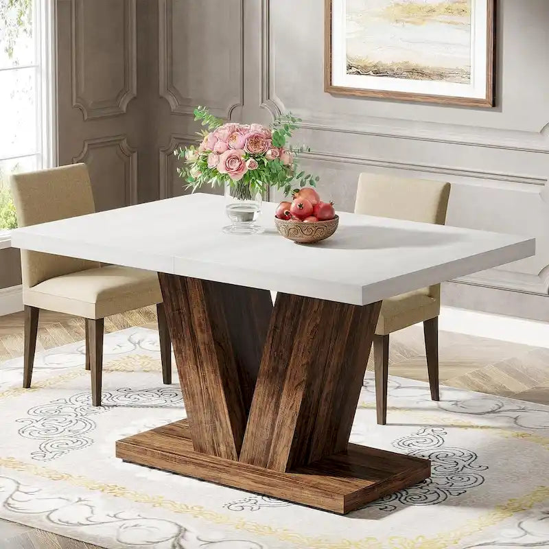 47 Farmhouse Small Rectangle Dining Table for Kitchen Dining Room