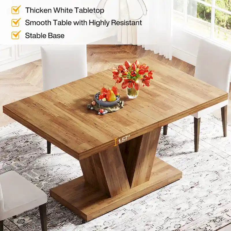 47 Farmhouse Small Rectangle Dining Table for Kitchen Dining Room
