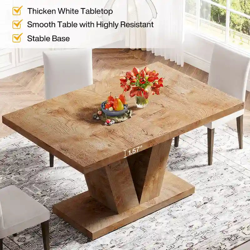47 Farmhouse Small Rectangle Dining Table for Kitchen Dining Room