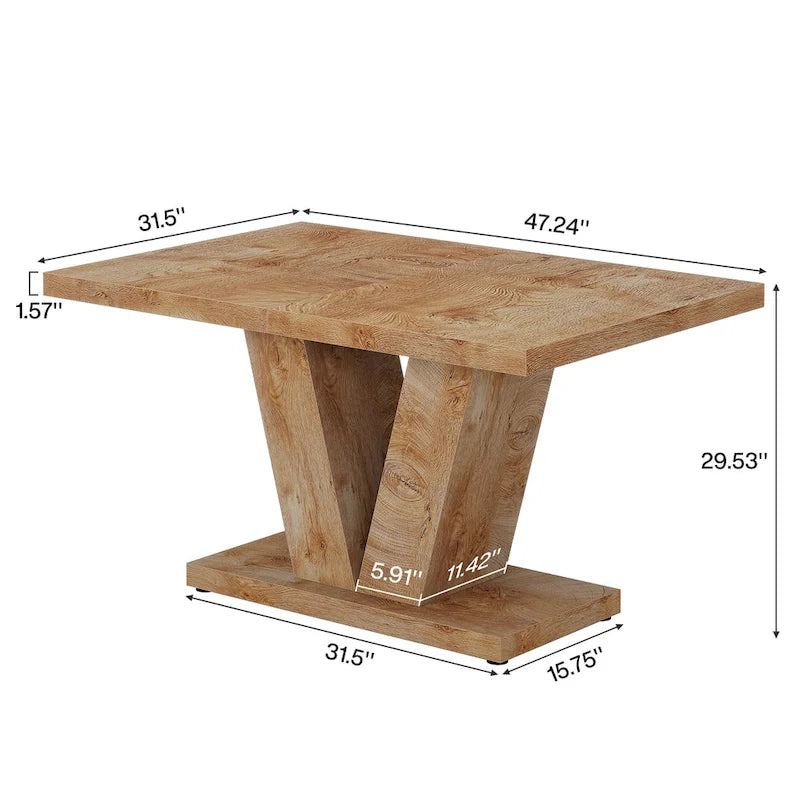 47 Farmhouse Small Rectangle Dining Table for Kitchen Dining Room