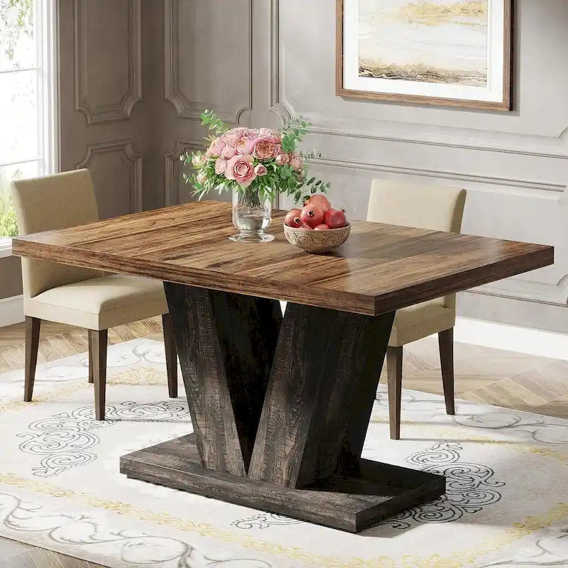 47 Farmhouse Small Rectangle Dining Table for Kitchen Dining Room