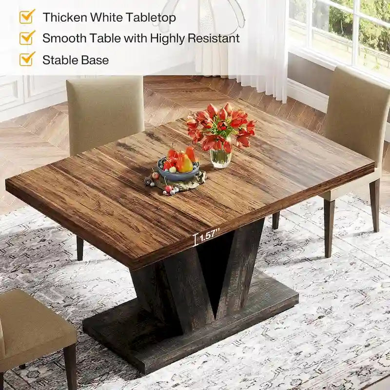 47 Farmhouse Small Rectangle Dining Table for Kitchen Dining Room