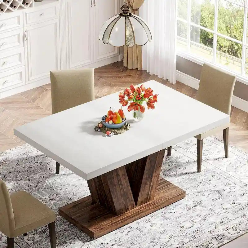 47 Farmhouse Small Rectangle Dining Table for Kitchen Dining Room