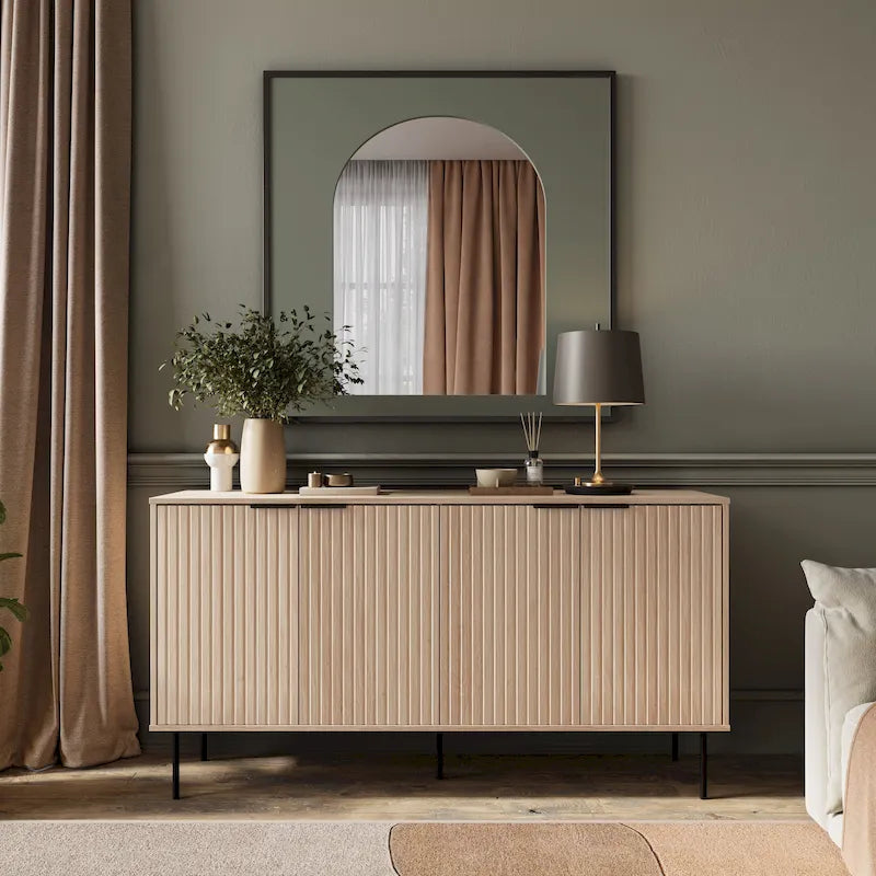 Alexander Fluted Sideboard Cabinet Buffet - 62