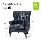 Gerhard Genuine Leather Armchair with Nailhead Trims and Removable Cushion Set of 2 by HULALA HOME