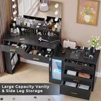 Makeup Vanity Table Mirror Lights LED Dresser 5 Drawers Cabinet