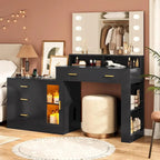 Makeup Vanity Table Mirror Lights LED Dresser 5 Drawers Cabinet