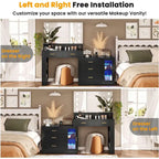 Makeup Vanity Table Mirror Lights LED Dresser 5 Drawers Cabinet