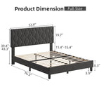 Diamond Upholstered Platform Bed Frame Wood Slat Support