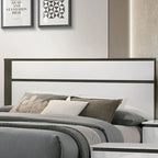 Conjira Modern White Wood 3-Piece Platform Bedroom Set (USB) by Furniture of America