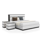 Conjira Modern White Wood 3-Piece Platform Bedroom Set (USB) by Furniture of America