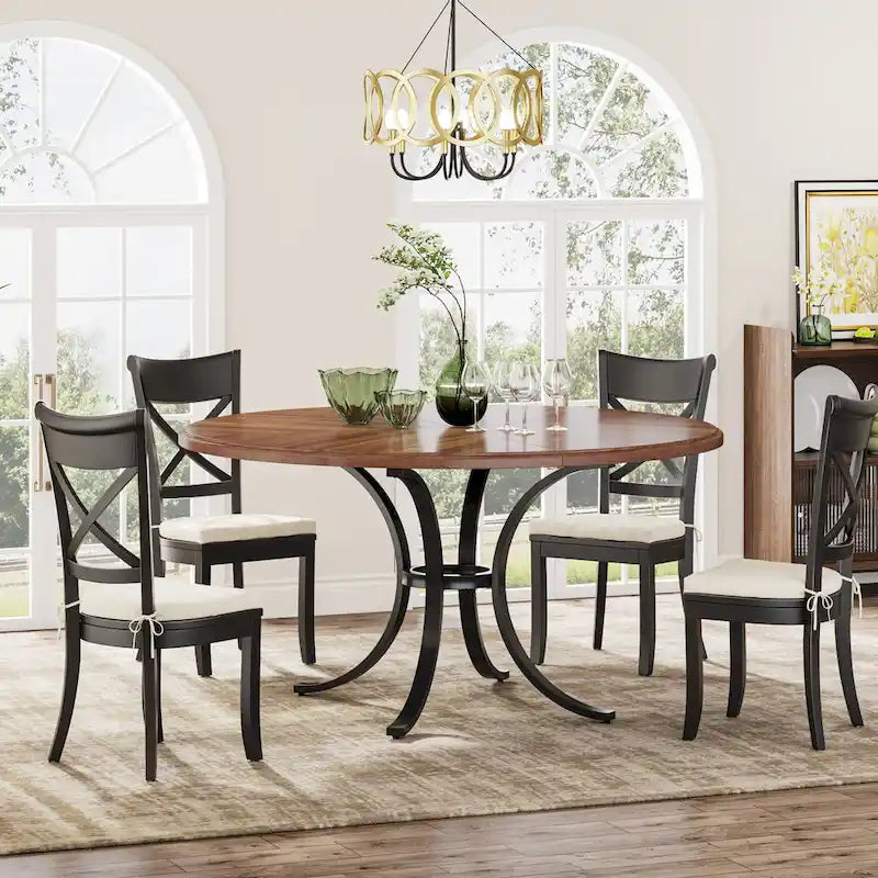 47 inch Round Dining Table Circle Dining Room Table for 4 People