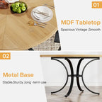 47 inch Round Dining Table Circle Dining Room Table for 4 People