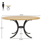 47 inch Round Dining Table Circle Dining Room Table for 4 People