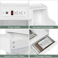 Nightstand 3 Drawers Charging Station End Side Table Bedroom