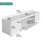 Moasis 70-inch High Glossy Wood TV Stand LED Entertainment Center Media Console