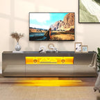 Moasis 70-inch High Glossy Wood TV Stand LED Entertainment Center Media Console