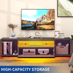 Moasis 70-inch High Glossy Wood TV Stand LED Entertainment Center Media Console