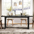 Modern Dining Table, 63 Rectangular Kitchen Table Black Dinner Table