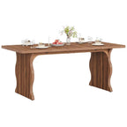 Modern Dining Table, 63 Rectangular Kitchen Table Black Dinner Table