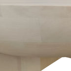 Tomas 32 Inch Coffee Table, Mango Wood Drum Top, Classic Washed White