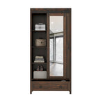 Moasis Tall and Wide Storage Cabinet with Doors and Full Length Mirror for Bathroom