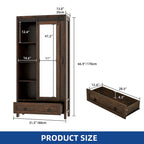 Moasis Tall and Wide Storage Cabinet with Doors and Full Length Mirror for Bathroom
