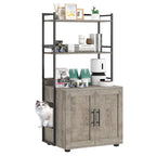 2-in-1 Cat Litter Box Enclosure with with 3 Shelves and Door