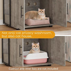 2-in-1 Cat Litter Box Enclosure with with 3 Shelves and Door