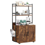 2-in-1 Cat Litter Box Enclosure with with 3 Shelves and Door