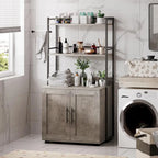 2-in-1 Cat Litter Box Enclosure with with 3 Shelves and Door