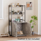 2-in-1 Cat Litter Box Enclosure with with 3 Shelves and Door